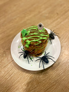 Una foto de Tortitas de plátano para Halloween