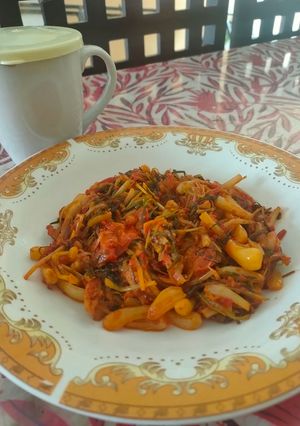 Foto resep Tumis pedas daun bawang rambut (masakan bengkulu)
