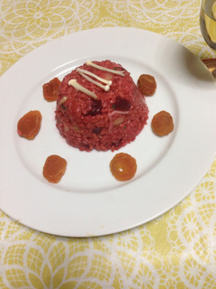 Una foto de Risotto de Beterraga con Vegetales!!