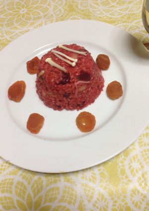 Una foto de Risotto de Beterraga con Vegetales!!