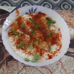 A picture of Dahi vada.