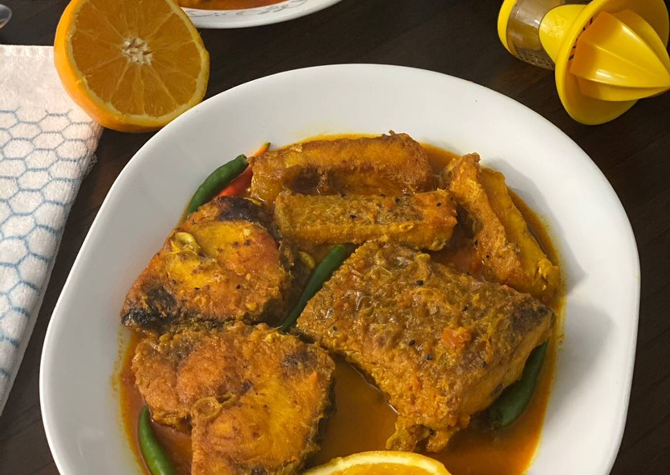 Rohu Rui Fish In Orange Juice<br />Gravy