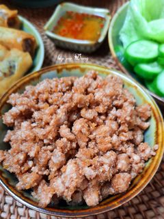 Hình của món Thịt băm rang mắm ruốc.