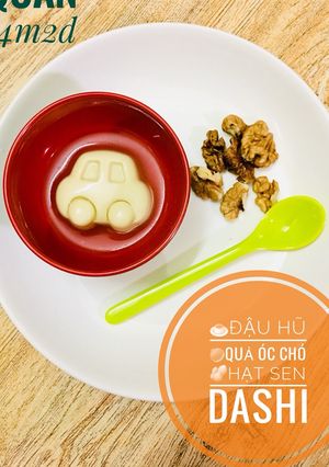 Hình của món Đậu hũ hạt sen óc chó.