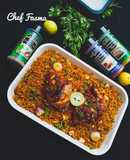 Chinese fried rice with lemon peppered chicken