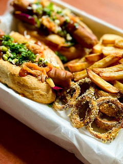 A picture of Kimchi hot dog.