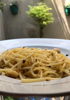 Foto resep Aglio olio with chicken sausage
