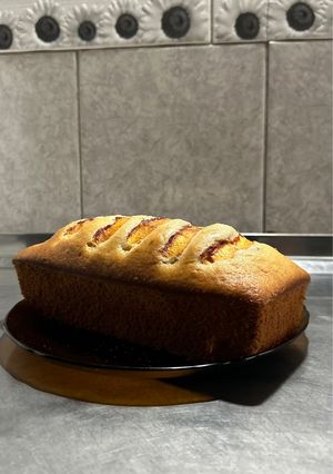 Una foto de Budín de durazno