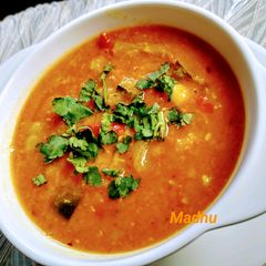 A picture of Dal with Pumpkin and Rajma.