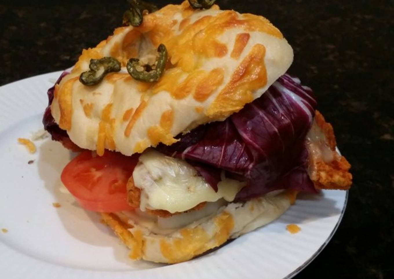 Brad's buffalo chicken burger