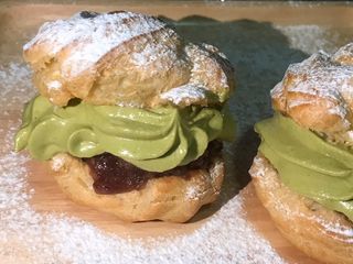 🇫🇷 Matcha Choux Cream / 🇬🇧 Matcha cream puff 🍵🎞 (ชูว์ครีมมัทฉะชาเขียว)