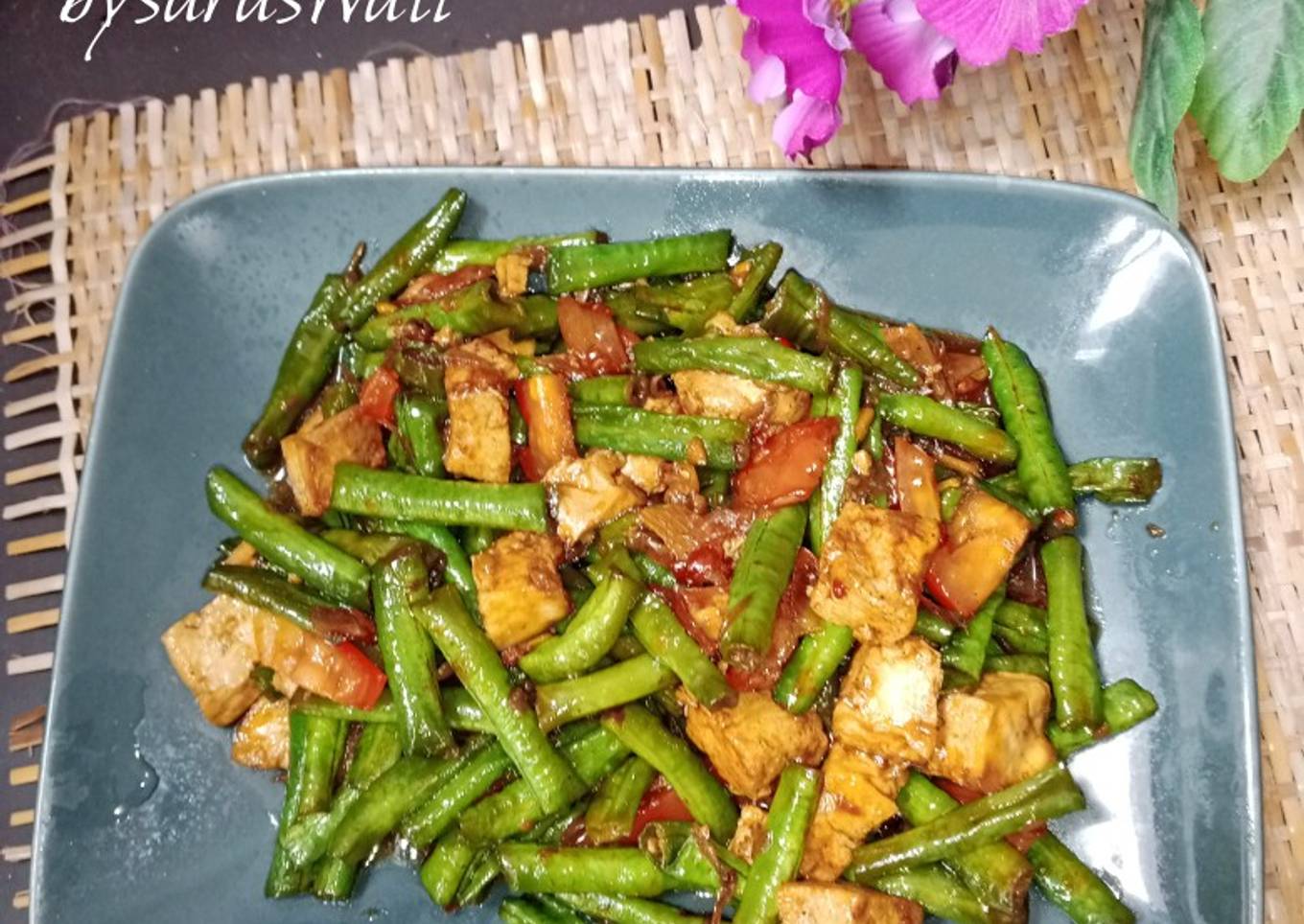 Tumis Kacang Panjang Tahu Saus Tiram