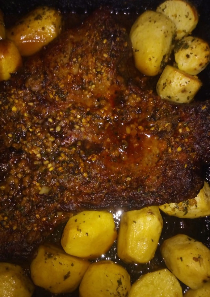 Una foto de Tapa de nalga al horno con papas