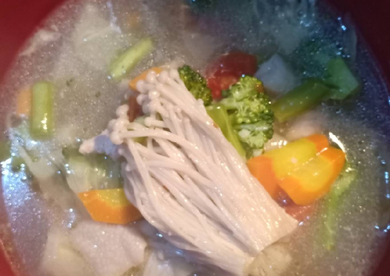 Sup Ayam Jamur Enoki