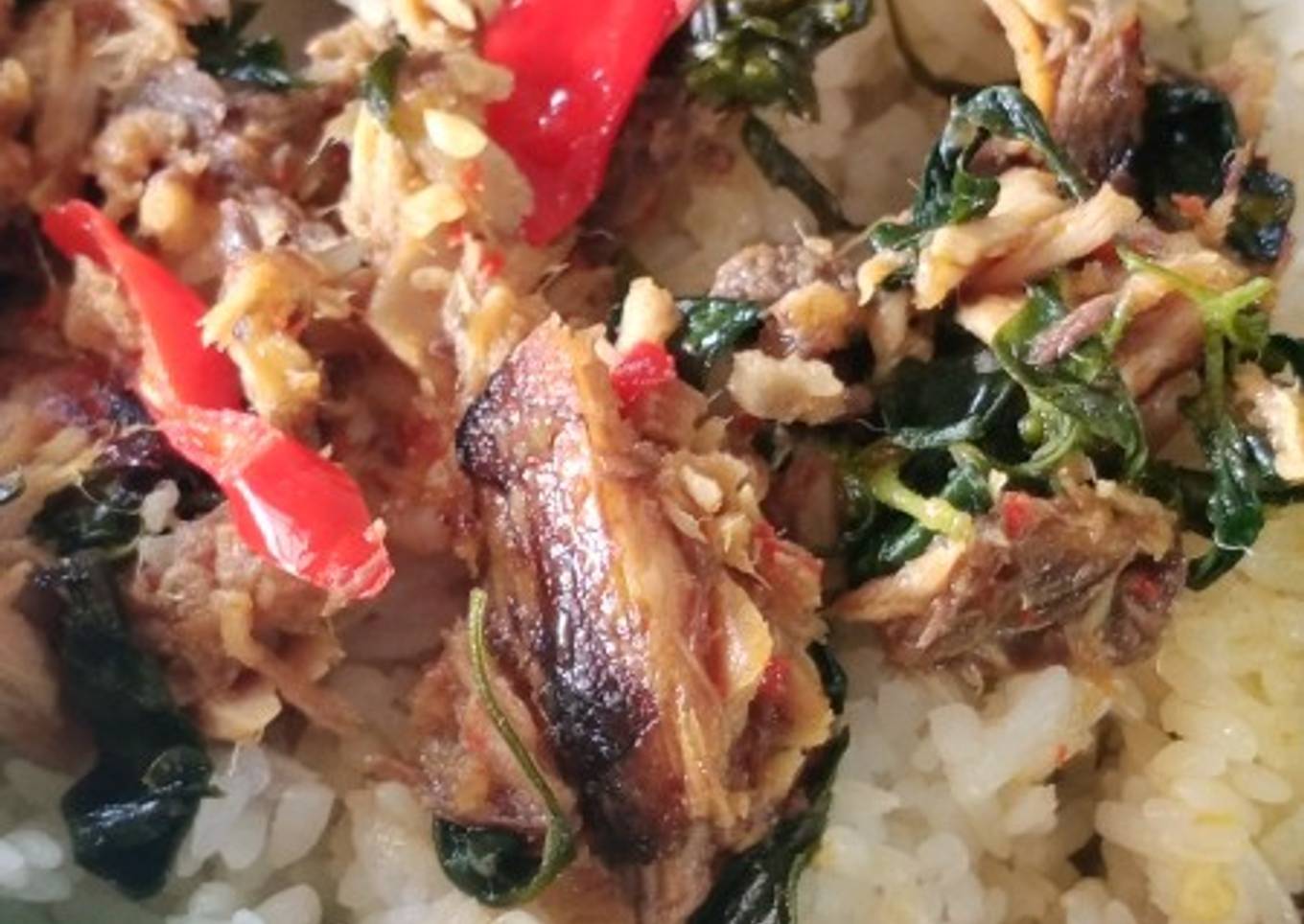 Nasi bakar, ikan tongkol suwir kemangi