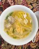 15分鐘完成湯品｜白菜肉丸香菇風味蛋花湯