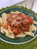 Pasta Caprese con Camarones