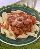 Pasta Caprese con Camarones