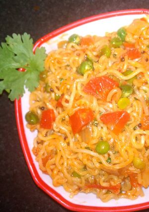A picture of Masala noodles (Maggie).
