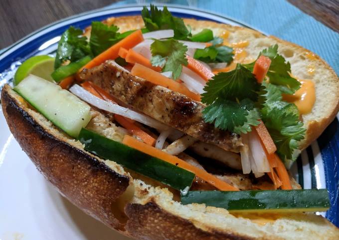 Recipe of Grilled Lemongrass Pork Banh Mi Sandwiches Delicious