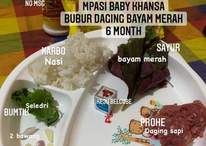 Resep Bubur daging bayam merah, Enak Banget