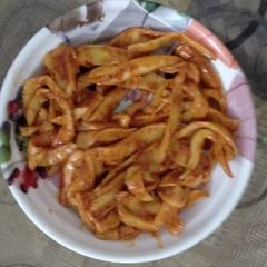 A picture of Asafoetida Mango Pickle/Hing wala aam ka achar.