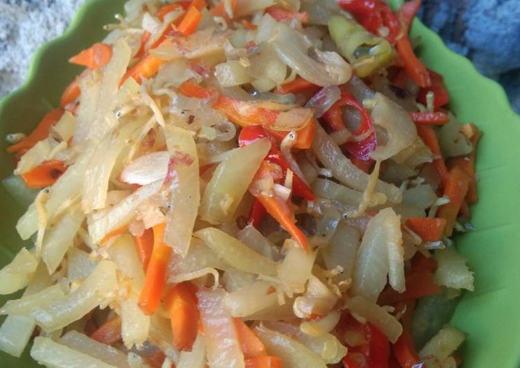 Bahan mengolah Tumis labu siam,wortel,teri medan pedeszz yang Lezat Sekali