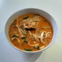 A picture of Quick one pot red curry noodle soup.