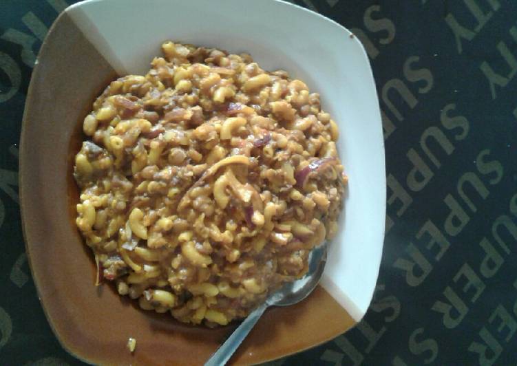 Simple Way to Prepare Homemade Sumptuous beans and macaroni recipe
