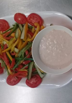 A picture of Mixed vegetable salad in cocktail sauce# Easter specialcontest#.