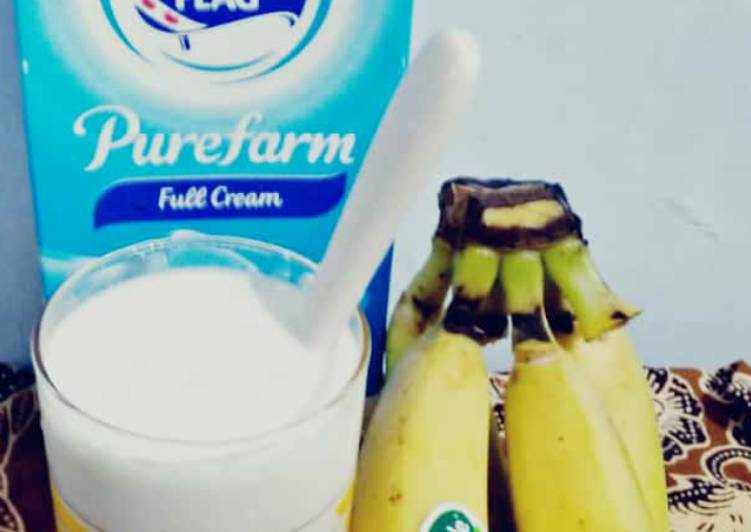 Cara Masak Appetizing 7 Banana Milk Lembut Tanpa Blender