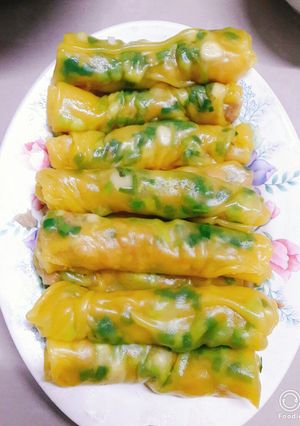 Hình của món Bánh ướt bí đỏ nhân thịt.
