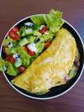 Omelette de champiñones y espinacas