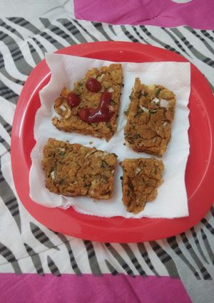 A picture of Mega dussehra bread poha chunks.