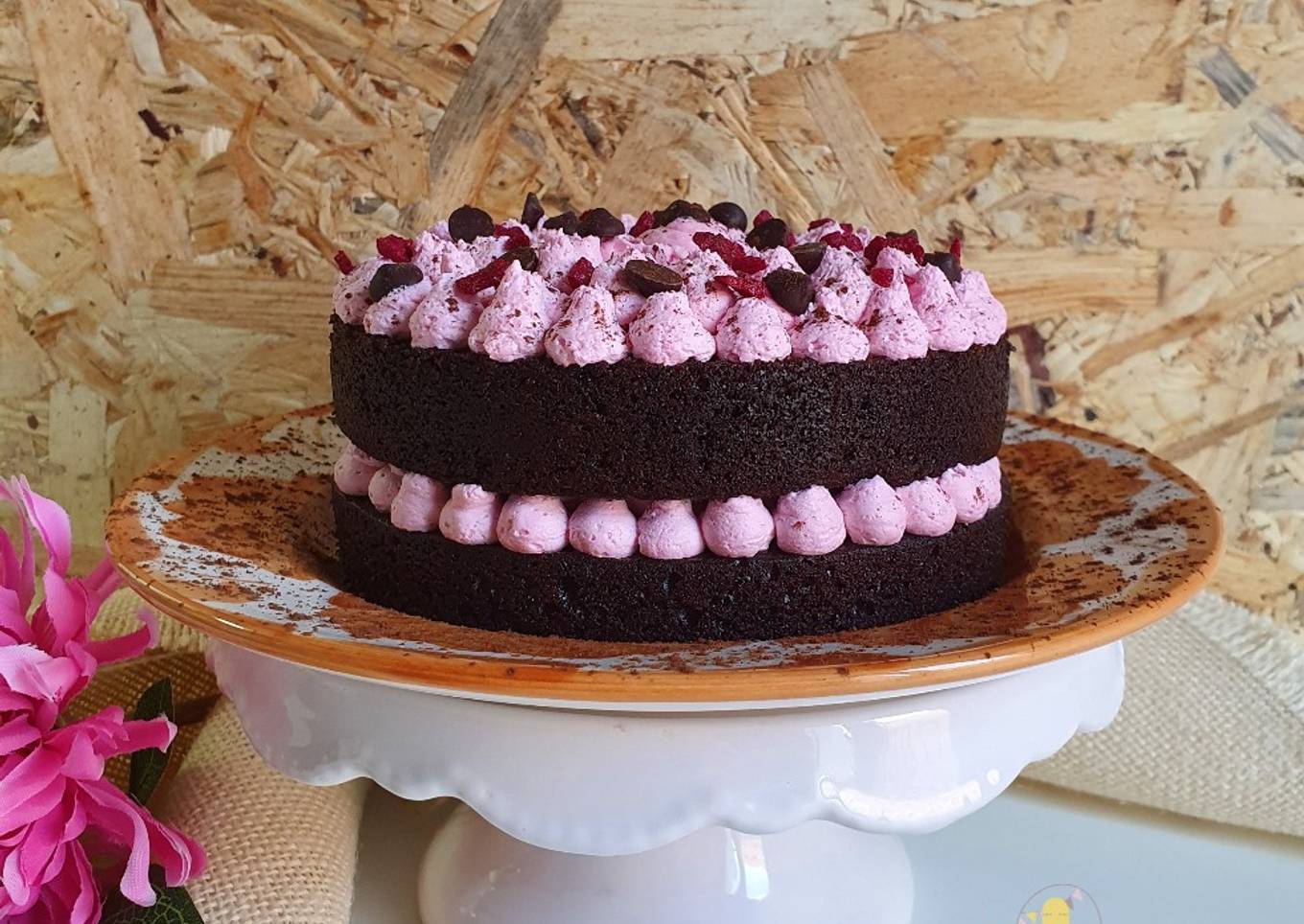 Tarta de choco y frambuesa