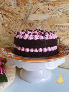 Una foto de Tarta de choco y frambuesa