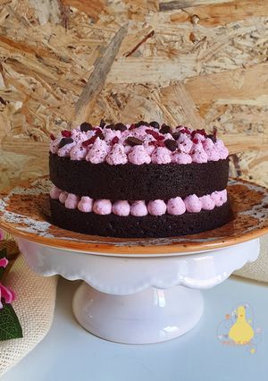 Una foto de Tarta de choco y frambuesa