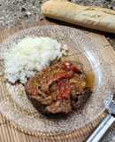 Bifecitos de Roast beef a la criolla - A la olla. Se desarman!