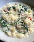 Bacon & Spinach Milk Rice Soup