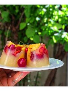 عکسی از دستور دسر میوه ای با آب پرتقال