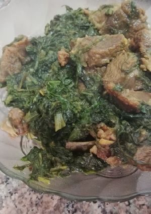 A picture of Palak mutton.