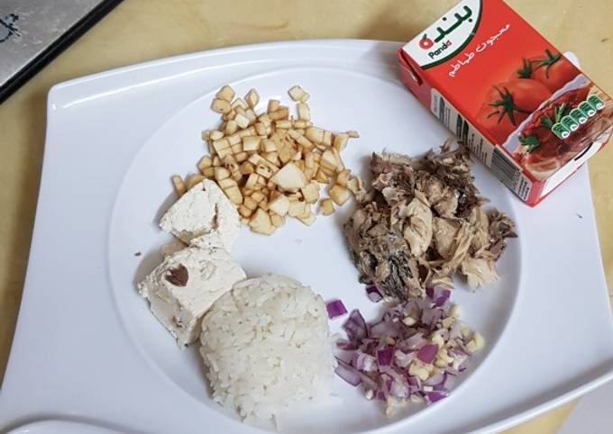 Standar Resep memasak MPASI - Mackerel saus tomat mix 2T (213,75 kkal) yang spesial