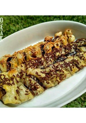 Foto resep Strudel / choco cheese banana pastry