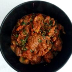 Brinjal, Methi Raw banana Masala A picture of Brinjal, Methi Raw banana Masala.