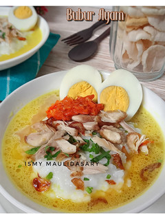Foto resep Bubur Ayam (Nasi sisa, versi kuah kuning)