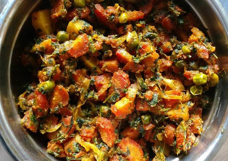 Easiest Way to Make Award-winning Aloo Gajar Methi Mutter