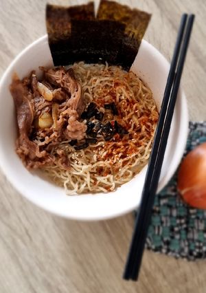 Foto resep Beef ramen creamy soup