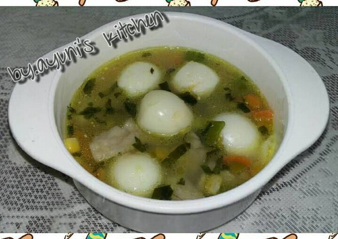 Soup Sayur Baso Telur Puyuh