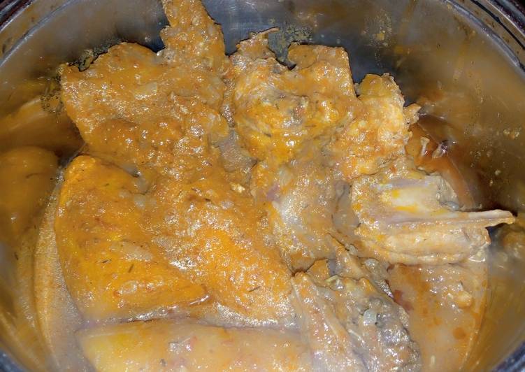 Recipe of Super Quick Homemade Chicken and plantain peppered soup