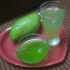 A picture of Kache aam ka sharbat.